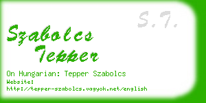 szabolcs tepper business card